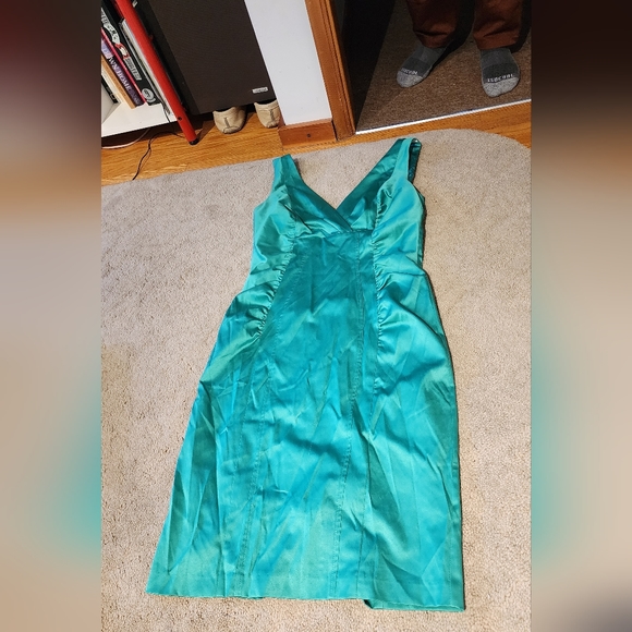 LeChateau Green Satin Dress - Picture 1 of 3